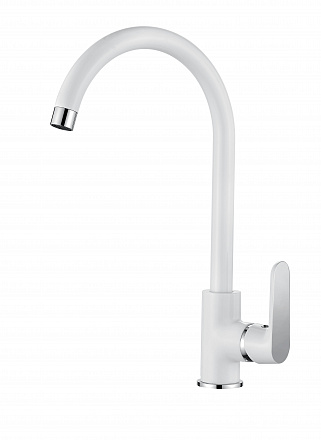смеситель кухня LEDEME белый, гайка L4077W
