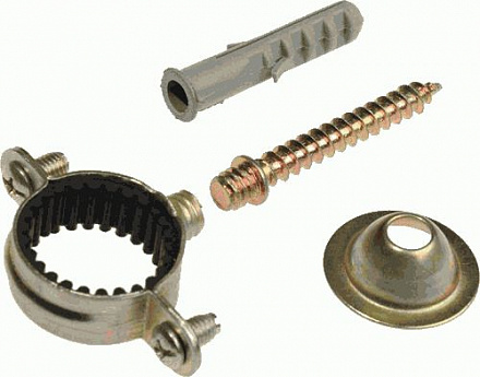 хомут оцинк. 18мм с резин.уплотн.в компл.с шурупом, дюбелем, дек.чашкой по 10шт. TeRma 24095