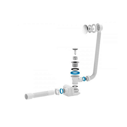 Сифон д/ванны Бриг авт 1 1/2"x40 гофр 40х50 АНИ Пласт ЕС655S