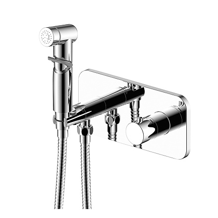 смеситель биде ROSSINKA термостат. картридж 25мм с гиеническим душем, X25-59