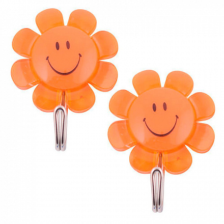 набор 2 крючка "улыбка с цветком" 3 цвета, б/выбора цвета 27.17