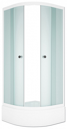 уголок душевой Round/Раунд 90х90х185 стекло мат.4мм, бел.профиль MELODIA