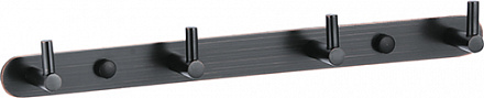 724  Планка VIKO с 4-мя крючками (латунь) Black (состаренный черный)