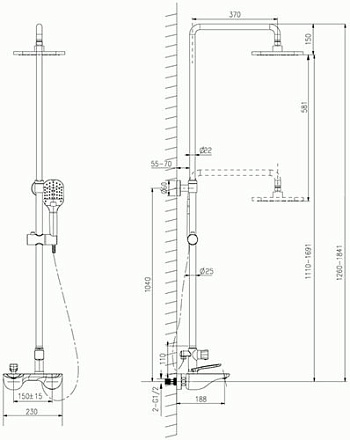 душевая система LEMARK Bellario Тропический дождь LM6862C