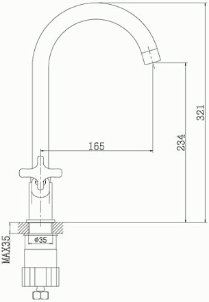 смеситель кухня ROSSINKA с высоким поворотным изливом, RS39-72U