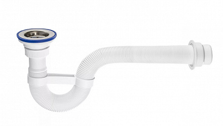 сифон для душевого поддона VIR 1.1/4"*40/50 гофрированный с нерж. чашкой арт.0321
