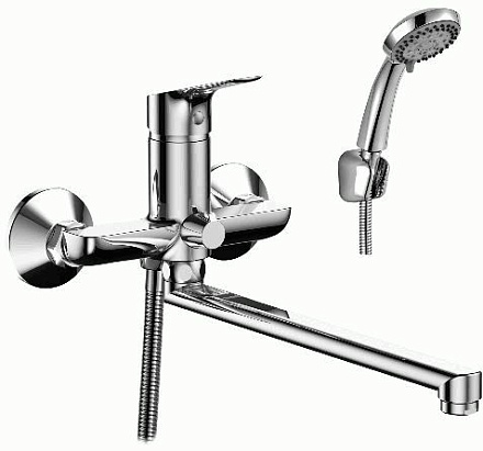 смеситель ванна ROSSINKA картридж 35мм, с  поворотным изливом 350мм , RS29-33