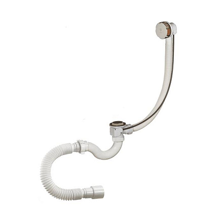 Сифон д/ванны труб полуавт 1 1/2"x40 гофр 40х40/50 Орио А-24089