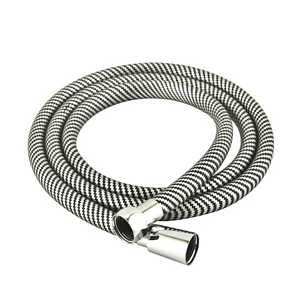 шланг д/душа MELODIA WONDER SILICONE ANTI-TWIST 1/2"*1/2" конус нерж.d15, L150 черн/бел MKP34449BLpi