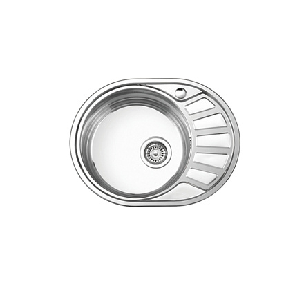 мойка нерж.врез.овал. LEDEME 570*450*170 (0, 6мм) выпуск 3 1/2" левая ГЛЯНЦЕВАЯ L85745-6L