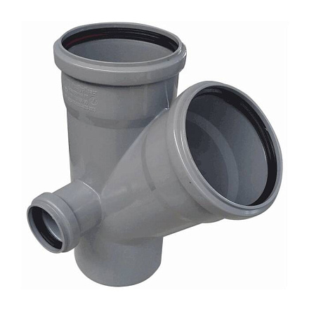 Крестовина PP-H 2-пл сер б/н Дн110х110х50х45гр лев в/к РосТурПласт 36537