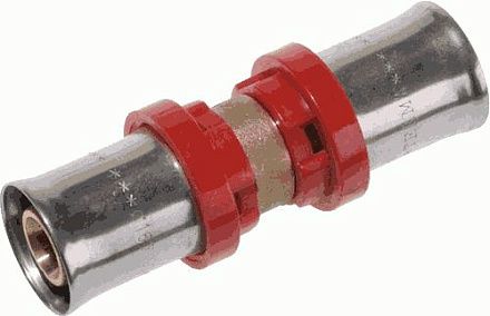 пресс соединитель 16*16  красн.кольцо TRm 02008