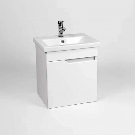 тумба Куба (COMO 50) 1 дверь подвесная, белая 38x46x56 без умывальника