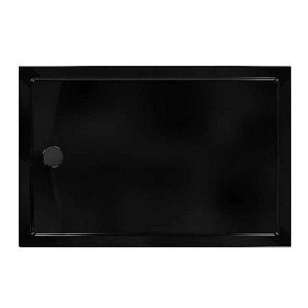 поддон акриловый Square/Квадрат 120х80х13 низкий, прямоугольный, чёрный, слив 90 мм MELODIA