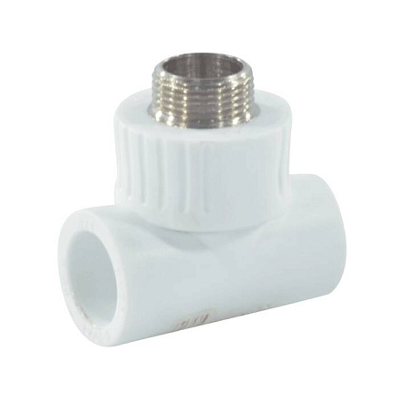 Тройник PP-R бел комб Дн20х3/4" НР РосТурПласт 10754