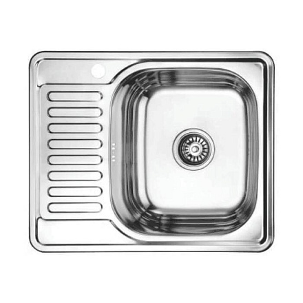 Мойка нерж врезн Глянцевая 580х480 0, 8мм прав в/к сиф 3 1/2 Ledeme L95848-R