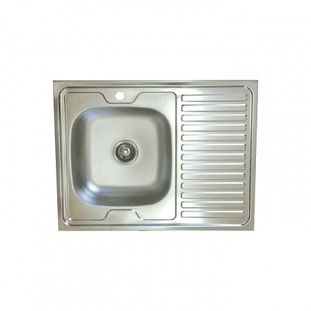 Мойка нерж AISI 430 накладн 800х600 0, 4мм лев б/сиф 1 1/2 Владикс V-401