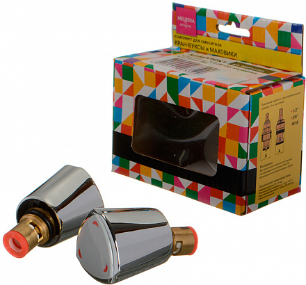 комплект для смесителя (маховик Rio + кран-букса 1/2" 8*20 кер.) по 2шт MELODIA MKP12101C