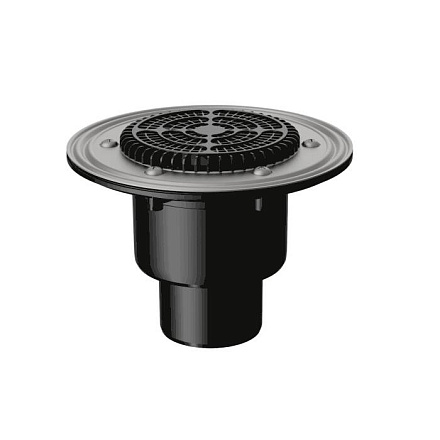 Воронка кровельная VB 310.1 F с вертикальным выпуском PP Дн 50/75/110 с листвоуловителем, обжимным ф