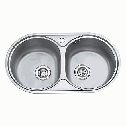 мойка нерж.врез. LEDEME 790*440*180 (0, 8мм) выпуск 3 1/2" ДВОЙНАЯ ГЛЯНЦЕВАЯ L87944B