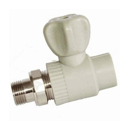 Кран шаровой PP-R сер Дн20х1/2" НР прям д/рад РосТурПласт 27903