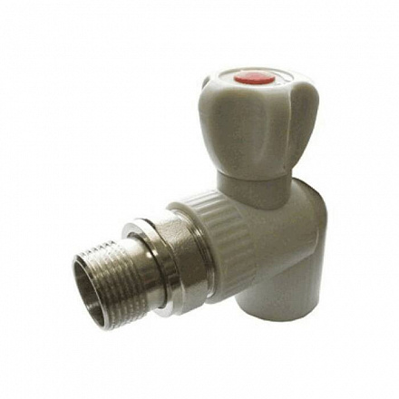 Кран шаровой PP-R сер Дн25х3/4" НР угл д/рад VALFEX 10148025Г