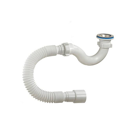 Сифон д/поддона труб 1 1/2"x50 гофр 40х40/50 нерж/сетка Орио А-42589