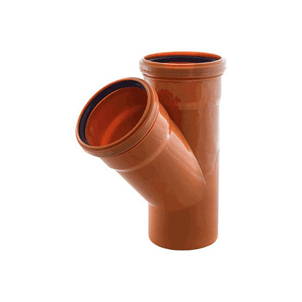 Тройник НПВХ кор б/н Дн160х110х45гр перех в/к Хемкор 2491089