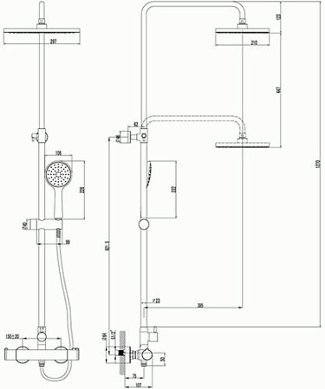 душевая система LEMARK Yeti термостат, Тропический дождь LM7860C
