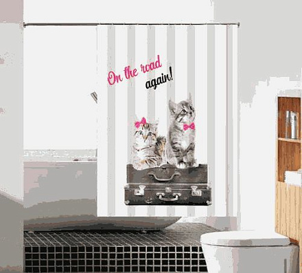 шторка д/в тканевая 180х180см "Снова в путь!" MZ-100