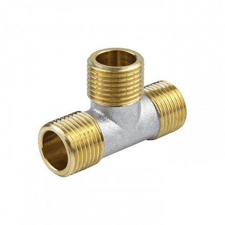 Тройник лат Ду15 р/р/р никель ГОСТ 32585 Aquasfera 9010-01