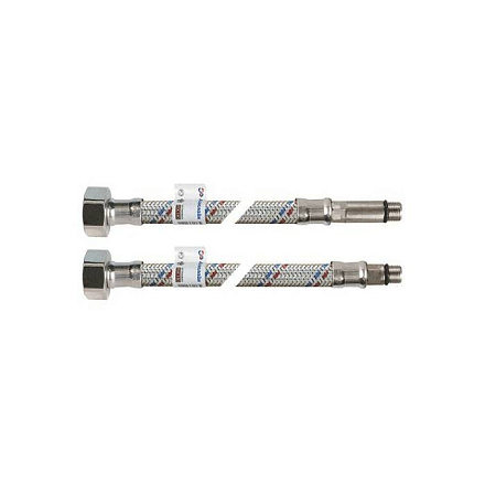 Подводка гибкая д/смес нерж М10-Н1/2" 1.2м лат/г пара AQUALINE 01447