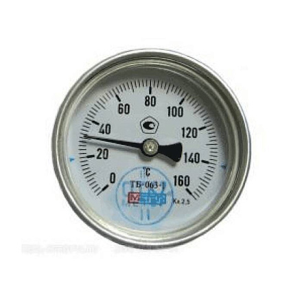 Термометр биметалл ТБ-080-1 160С Дк80 L=100 G1/2" осев Метер