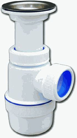 сифон д/мойки VIR Элит 1.1/2"х40 с литым выпуском, нерж.чашка д.70 арт.612