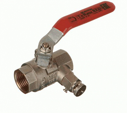 кран шаровой TeRma RED 1/2" в/в ручка с дренажем и воздухоотводчиком 31019