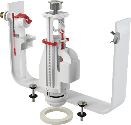 Комплект арматуры боковой 1/2" 2-ой кнопкой Металл (ALCA PLAST) SA08АK-1/2"