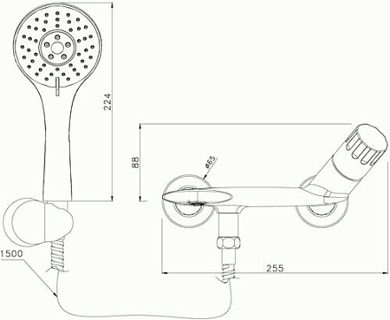 смеситель ванна LEMARK Wing c коротким изливом LM5302C