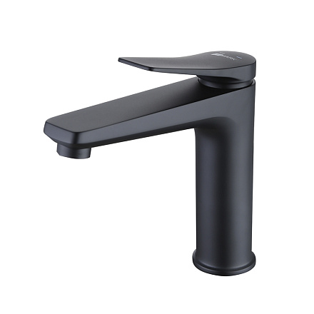 смеситель умывальник LEMARK Bronx средний, монолитный, черный LM3737BL
