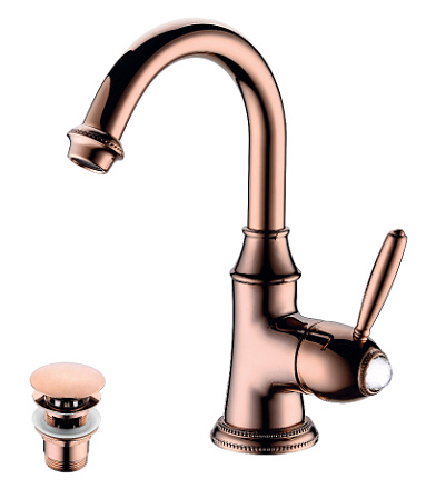 смеситель умывальник LEMARK Spark картридж 35мм поворотный излив, розовое золото LM6707RG