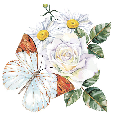 шторка д/в тканевая 180х200см "Бабочка" MZ-138