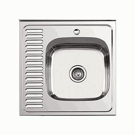 мойка нерж.накл. LEDEME 600*600*180 (0, 8мм) выпуск 3 1/2" правая чаша ГЛЯНЦЕВАЯ L96060-R