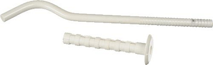 кронштейн для радиатора с дюбелем д.8мм белый К.6.7.18 круглый длина 180мм