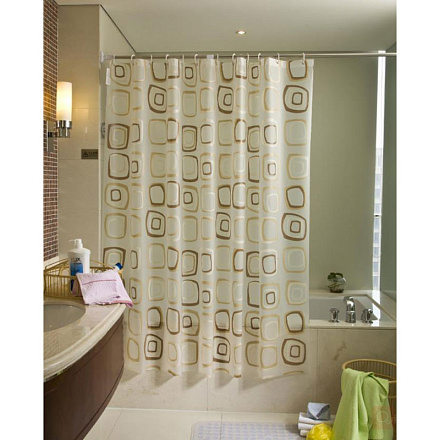 шторка для ванны PVC Designs 180х180см "Рисунок цвета кофе"MZ-501