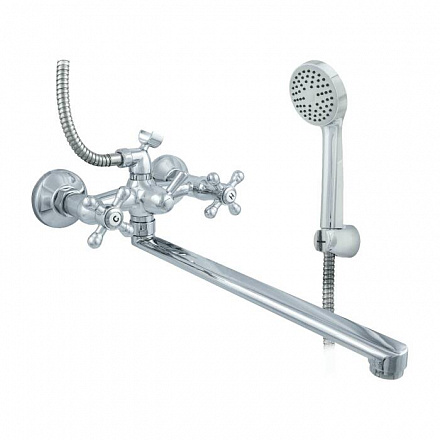 Смес/ванна 600/5.1-4 Мет_Крест к/затв дл/изл плоск Lобр в/к Стандарт Подольск СМ503850