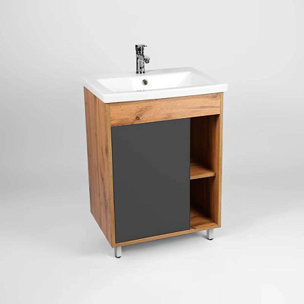 тумба Бостон (COMO 70/Адриана 70) 1 дверь, графит 42, 5х65, 5х82  без умывальника