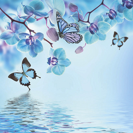 шторка д/в тканевая 180х200см "Голубая фантазия" MZ-145