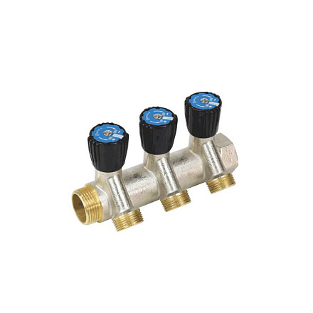 Коллектор лат клап рег 3/4" м/р 2в 1/2" ПУ н/р 50мм Aquasfera 9039-01