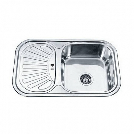 Мойка нерж врезн Декор 750х490 0, 8мм прав в/к сиф 3 1/2 Ledeme L67549-R