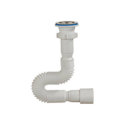 Сифон умыв/мойка гофр 1 1/2"x40/50 L=320-650мм нерж/сет Орио А-3015