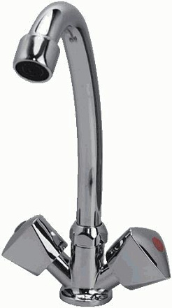 смеситель кухня Expromt пластик ручка Trio/Трио 3/8" керамика Ex102.1-02 латунь (без подводки)